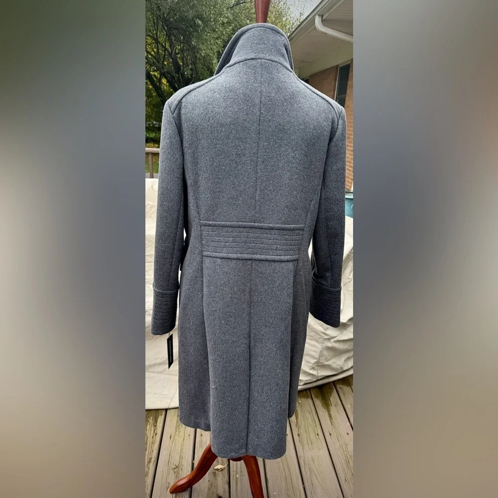 KARL LAGERFELD NWT WINTER ZIP AND SNAP COAT IN HEATHER GRAY XL - Picture 3 of 16
